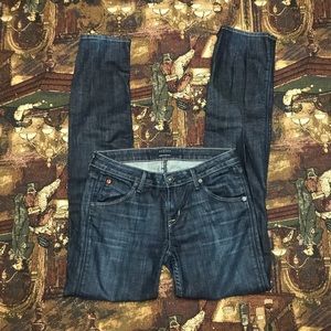 HUDSON gently broken in dark wash straight legs